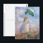 Claude Monet - Woman with a Parasol facing right Postcard<br><div class="desc">Study of a Figure Outdoors,  also known as Woman with a Parasol/Umbrella facing right. By Claude Monet in 1886.</div>