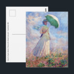 Claude Monet - Woman with a Parasol facing right Postcard<br><div class="desc">Study of a Figure Outdoors,  also known as Woman with a Parasol/Umbrella facing right. By Claude Monet in 1886.</div>