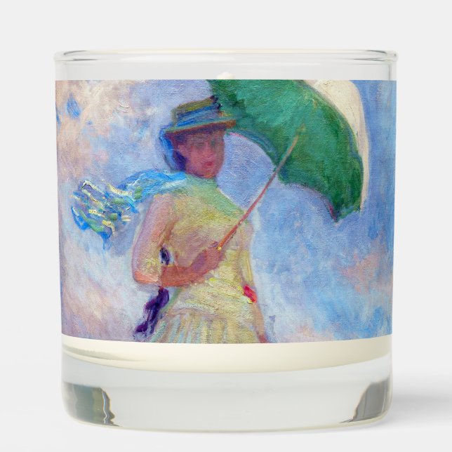 Claude Monet - Woman with a Parasol facing right Scented Candle (Front)