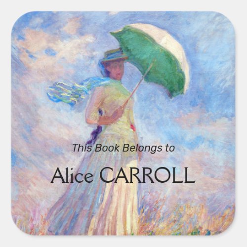 Claude Monet _ Woman with a Parasol facing right Square Sticker
