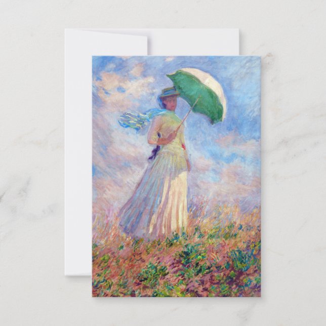 Claude Monet - Woman with a Parasol facing right Thank You Card (Front)