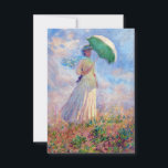 Claude Monet - Woman with a Parasol facing right Thank You Card<br><div class="desc">Study of a Figure Outdoors,  also known as Woman with a Parasol/Umbrella facing right. By Claude Monet in 1886.</div>