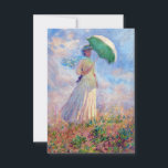 Claude Monet - Woman with a Parasol facing right Thank You Card<br><div class="desc">Study of a Figure Outdoors,  also known as Woman with a Parasol/Umbrella facing right. By Claude Monet in 1886.</div>