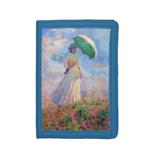 Claude Monet - Woman with a Parasol facing right Tri-fold Wallet