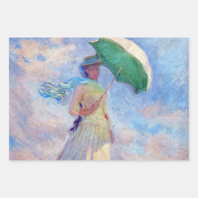 Claude Monet - Woman with a Parasol facing right Wrapping Paper Sheets (Front)