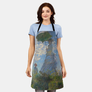 Claude Monet Woman with a Parasol Fine Art Apron