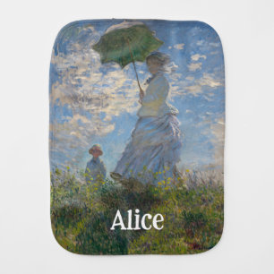 Claude Monet Woman with a Parasol Fine Art Baby Burp Cloth