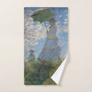 Claude Monet Woman with a Parasol Fine Art Bath Towel Set