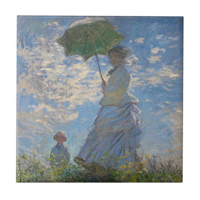 Claude Monet Woman with a Parasol Fine Art Ceramic Tile (Front)