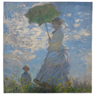Claude Monet Woman with a Parasol Fine Art Cloth Napkin