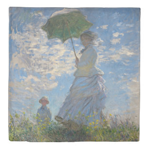Claude Monet Woman with a Parasol Fine Art Duvet Cover