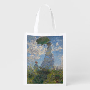 Claude Monet Woman with a Parasol Fine Art Grocery Bag