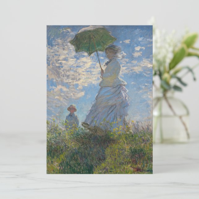 Claude Monet Woman with a Parasol Fine Art Invitation (Standing Front)