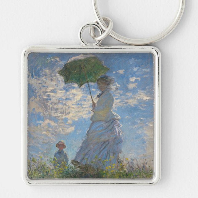 Claude Monet Woman with a Parasol Fine Art Keychain (Front)