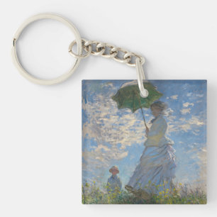 Claude Monet Woman with a Parasol Fine Art Keychain