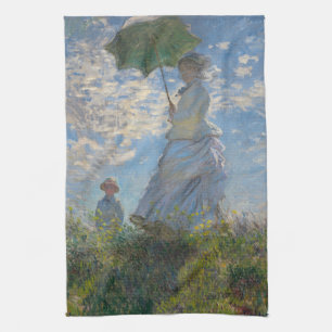 Claude Monet Woman with a Parasol Fine Art Kitchen Towel