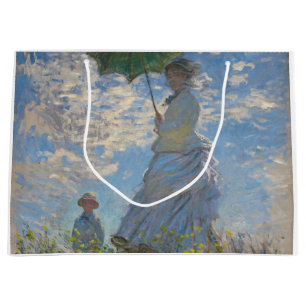 Claude Monet Woman with a Parasol Fine Art Large Gift Bag