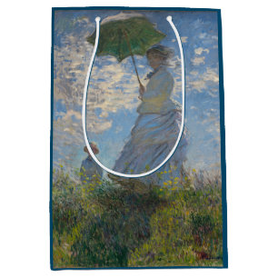 Claude Monet Woman with a Parasol Fine Art Medium Gift Bag