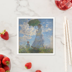 Claude Monet Woman with a Parasol Fine Art Napkins