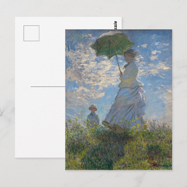 Claude Monet Woman with a Parasol Fine Art Postcard (Front/Back)