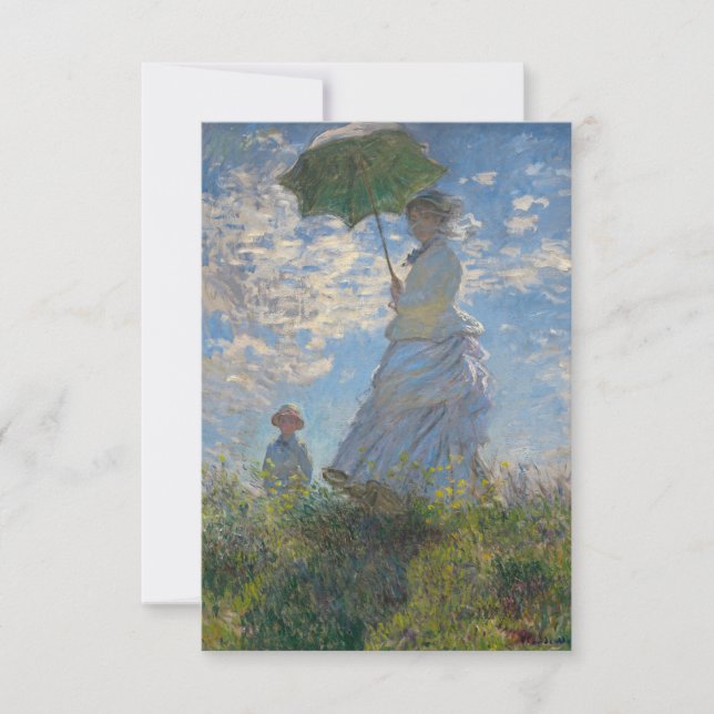 Claude Monet Woman with a Parasol Fine Art Thank You Card (Front)