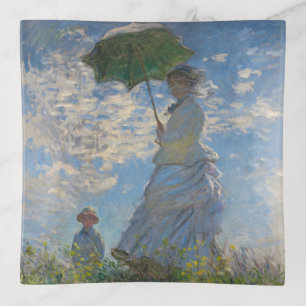 Claude Monet Woman with a Parasol Fine Art Trinket Tray
