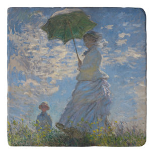 Claude Monet Woman with a Parasol Fine Art Trivet