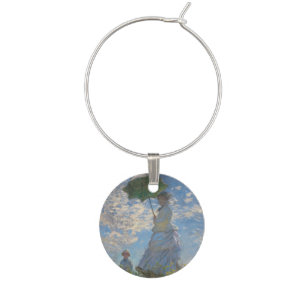 Claude Monet Woman with a Parasol Fine Art Wine Charm