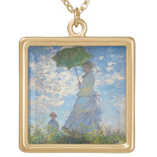 Claude Monet Woman with a Parasol Gold Plated Necklace