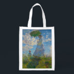Claude Monet Woman with a Parasol Grocery Bag<br><div class="desc">Shop with Impressionist elegance. This reusable grocery bag features Claude Monet’s Woman with a Parasol, alive with airy blues, fresh greens, and soft whites. The graceful mother-and-child scene, painted in Monet’s luminous brushstrokes, brings timeless beauty to your everyday errands. Durable and lightweight, the bag is perfect for groceries, farmer’s markets,...</div>