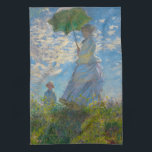 Claude Monet Woman with a Parasol Kitchen Towel<br><div class="desc">Bring Impressionist grace into your daily routine. This kitchen towel features Claude Monet’s Woman with a Parasol, glowing with soft whites, airy blues, and fresh greens. The elegant figure of a mother and child in the sunlight captures warmth, care, and timeless beauty. Absorbent and practical, the towel is perfect for...</div>