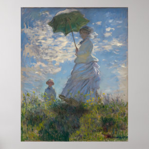 Claude Monet - Woman with a Parasol La Promenade Poster