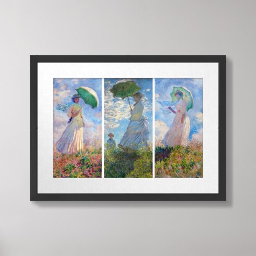 Claude Monet _  Woman with a Parasol serie Framed Art