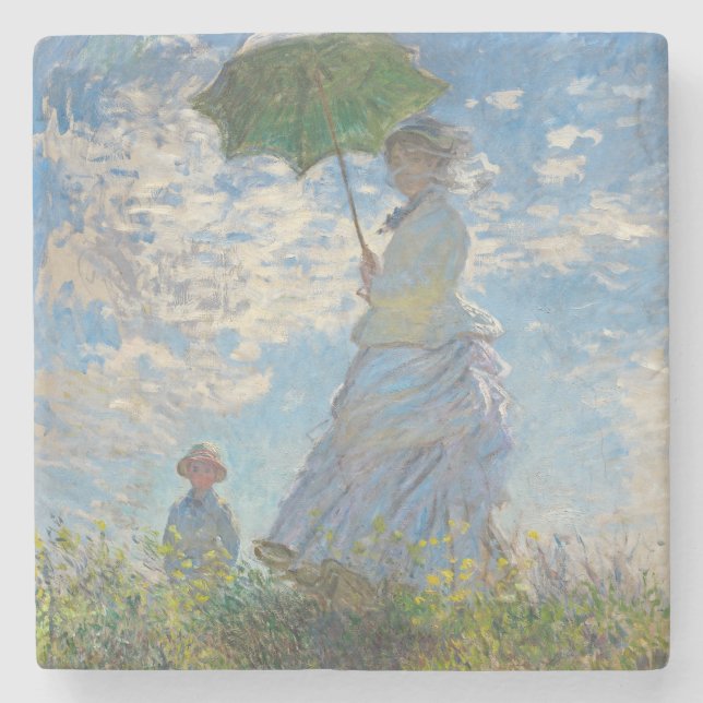 Claude Monet | Woman with a Parasol Stone Coaster (Front)