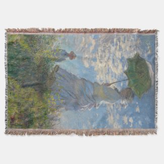 Claude Monet Woman with a Parasol Throw Blanket