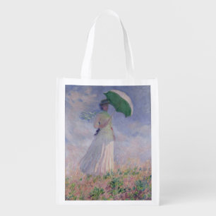 Claude Monet Woman with a Parasol Turned Right Grocery Bag