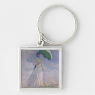 Claude Monet Woman with a Parasol Turned Right Keychain