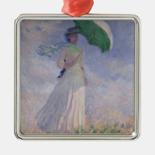 Claude Monet Woman with a Parasol Turned Right Metal Ornament