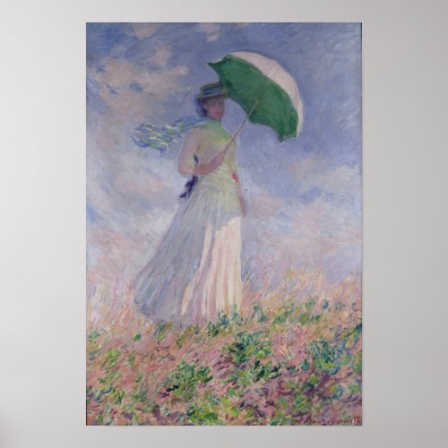 Claude Monet  Woman with a Parasol Turned Right Poster