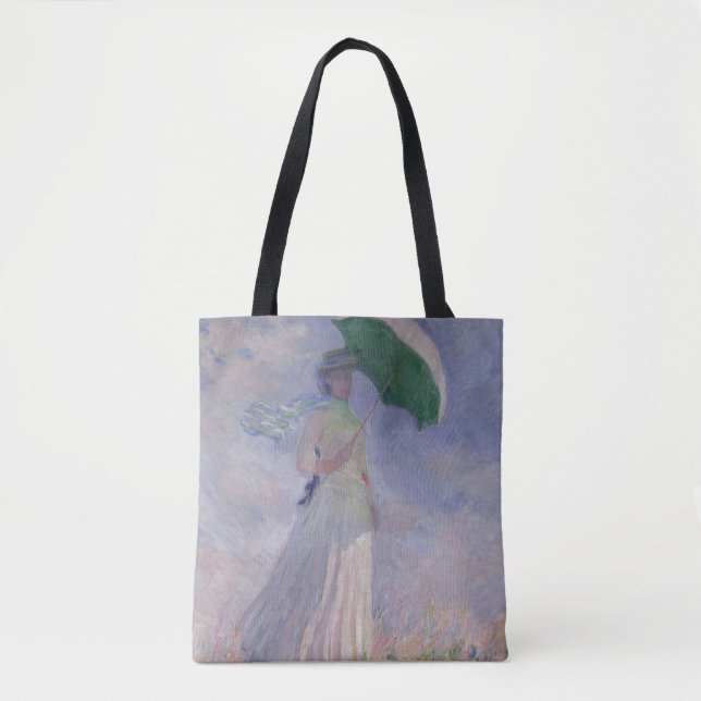 Claude Monet | Woman with a Parasol Turned Right Tote Bag (Front)