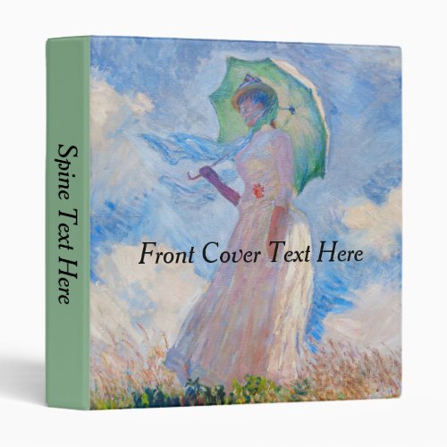 Claude Monet _ Woman with a ParasolUmbrella 3 Ring Binder