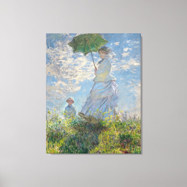 Claude Monet: Woman with Parasol Madame Monet 1875 Canvas Print (Front)
