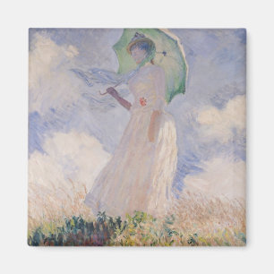 Claude Monet   Woman with Parasol Turned Left Magnet