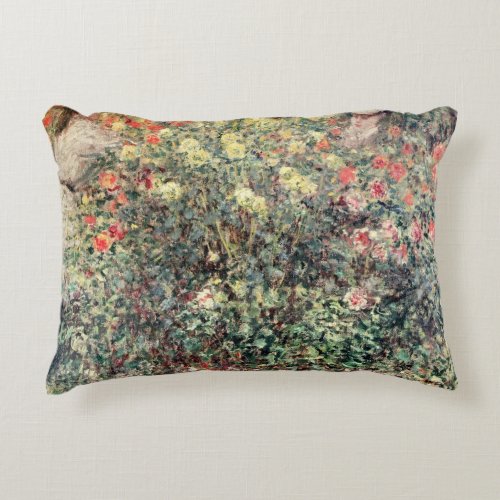 Claude Monet  Women in the Flowers 1875 Decorative Pillow