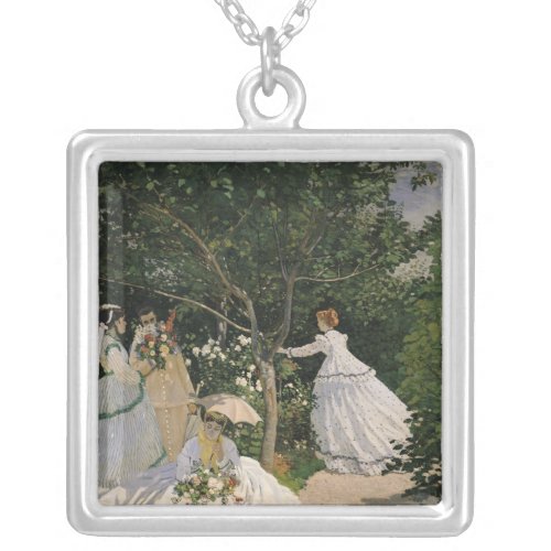 Claude Monet  Women in the Garden 1866 Silver Plated Necklace