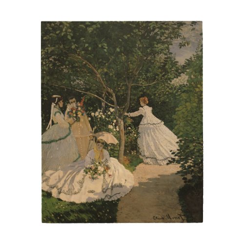 Claude Monet  Women in the Garden 1866 Wood Wall Decor