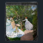 Claude Monet - Women in the Garden Drawstring Bag<br><div class="desc">Women in the Garden / Femmes au jardin - Claude Monet,  Oil on Canvas, 1866</div>