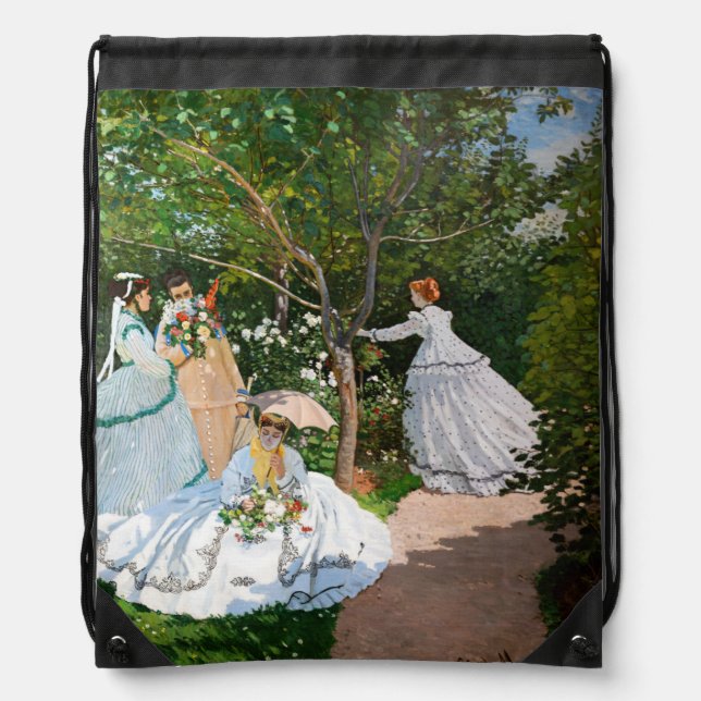 Claude Monet - Women in the Garden Drawstring Bag (Front)