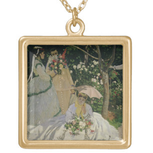 Claude Monet Women in the Garden Gold Plated Necklace