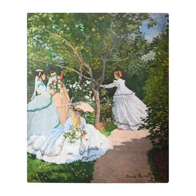 Claude Monet - Women in the Garden Metal Print (Front)